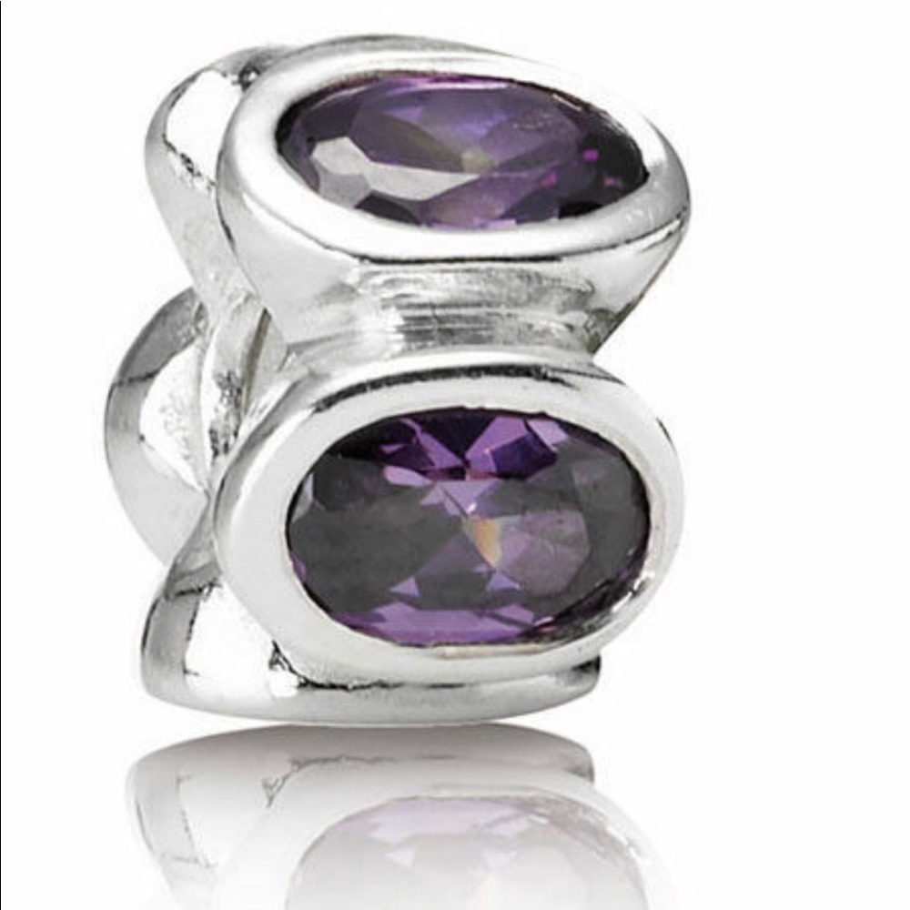 authentic PANDORA purple CZ crystal charm